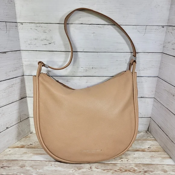 MARC JACOBS Falafel Leather Saddle Bag In Cocoon - Picture 1 of 14